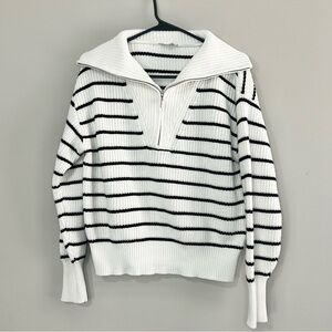 Z Supply V-Neck Sweater with Black Stripes